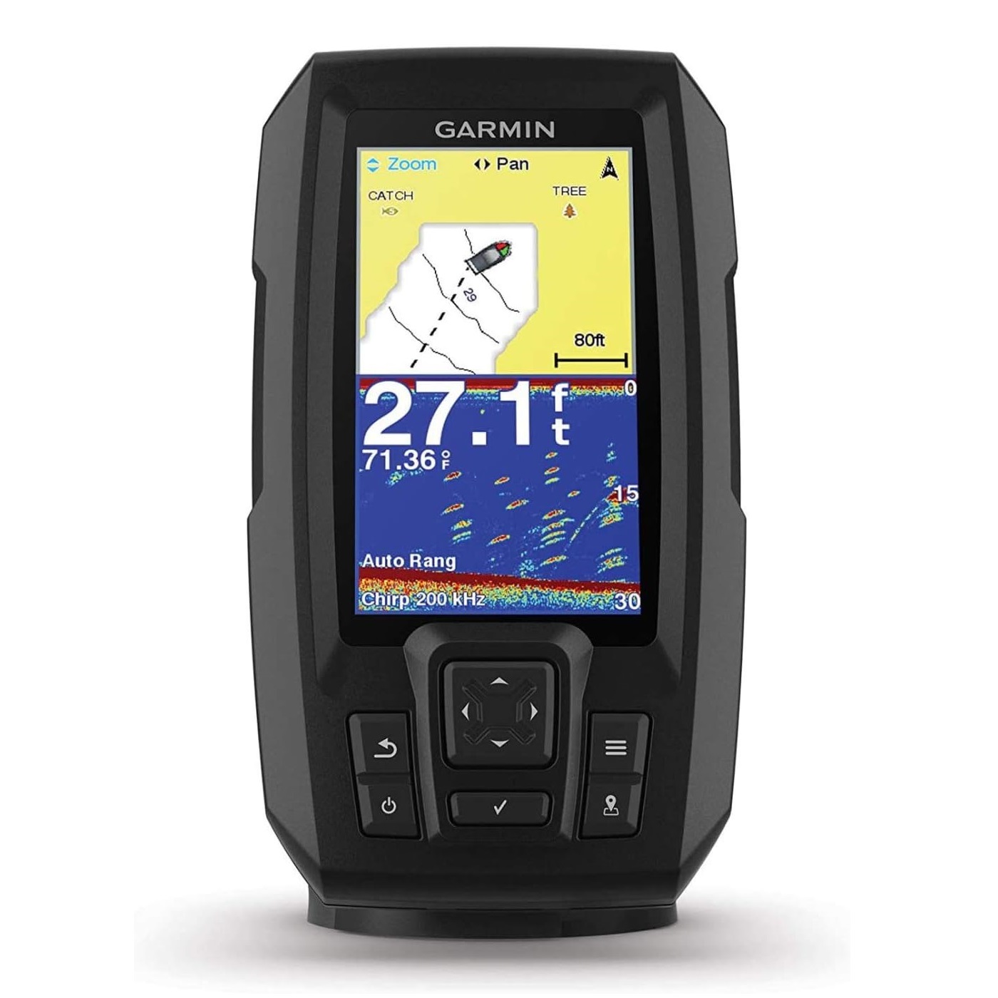 جهاز Garmin Striker Plus 4 مزود بمحول طاقة ثنائي الشعاع